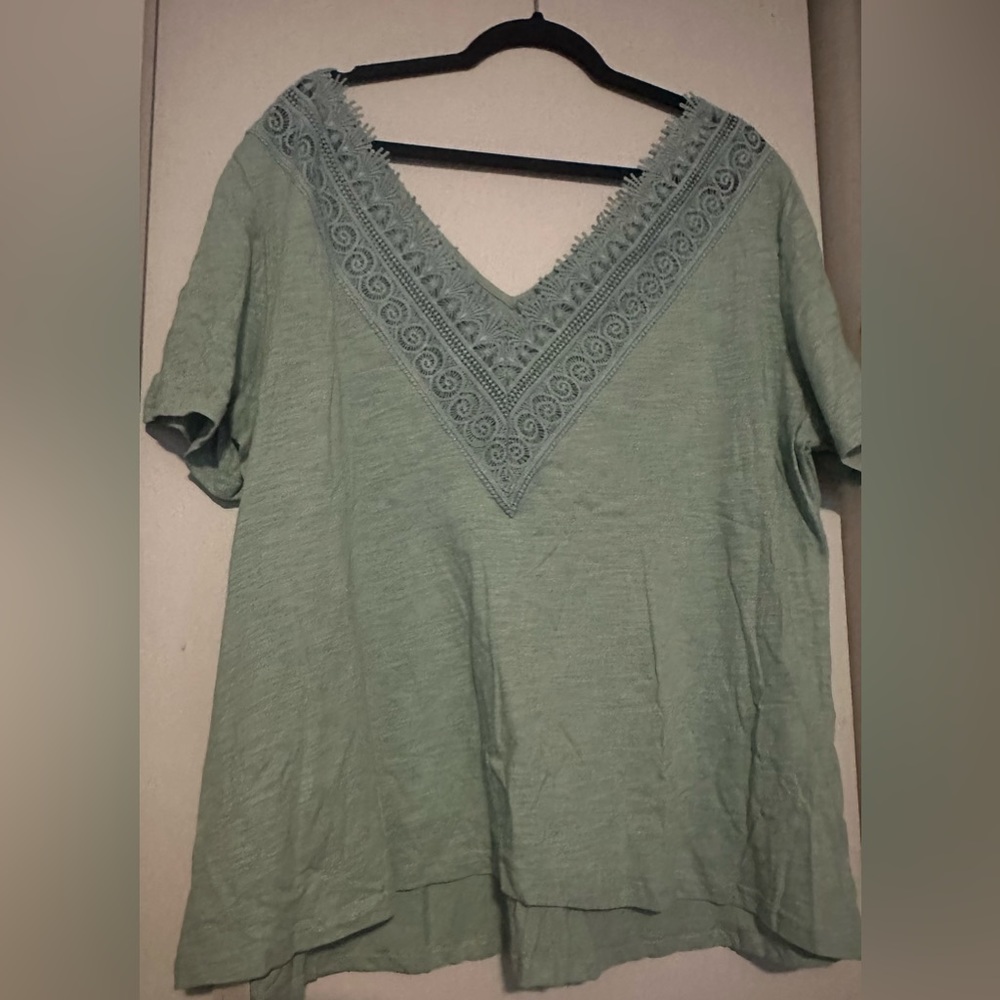 BloomChic - Lace V Shape T-Shirt